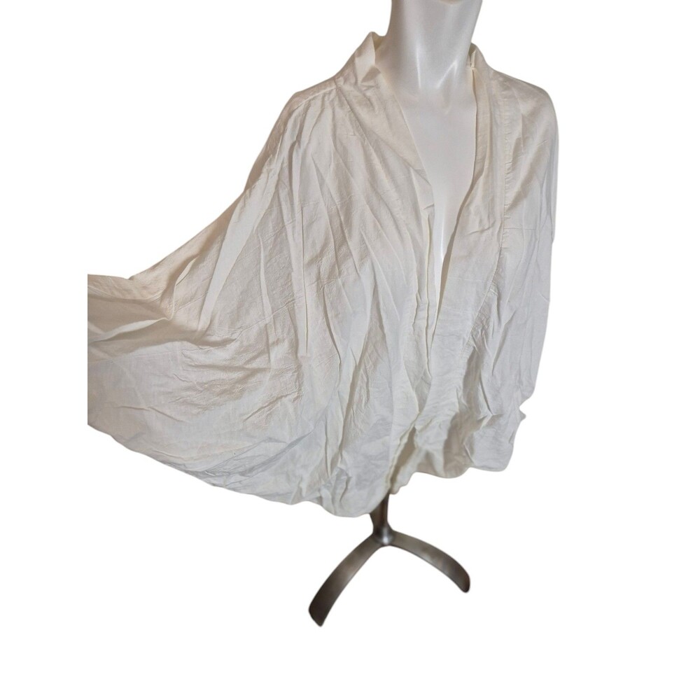 Peter Popovitch Vintage 80s 90s Dolman Sleeve Top Wrap Cover Cotton White Sz OS